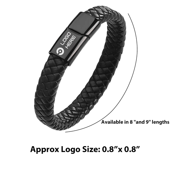Leather Braided Cords Bracelet Charger - Leather Braided Cords Bracelet Charger - Image 1 of 2