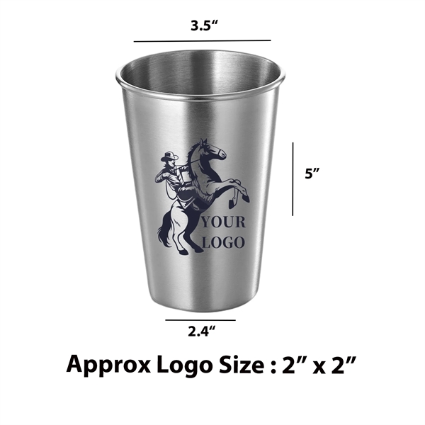 Stainless Steel Pint Cups - Stainless Steel Pint Cups - Image 1 of 1