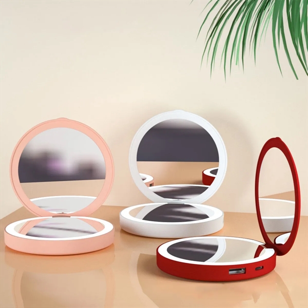 Power Bank Led Light Travel Makeup Mirror - Power Bank Led Light Travel Makeup Mirror - Image 1 of 5