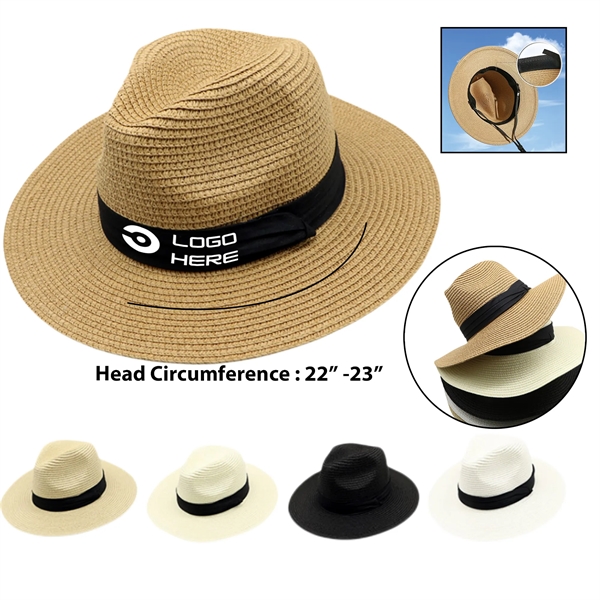 Wide Brim Straw Panama Roll up Fedora Beach Sun Hat - Wide Brim Straw Panama Roll up Fedora Beach Sun Hat - Image 0 of 5
