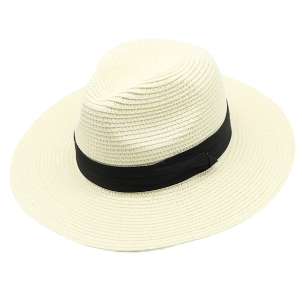 Wide Brim Straw Panama Roll up Fedora Beach Sun Hat - Wide Brim Straw Panama Roll up Fedora Beach Sun Hat - Image 5 of 5