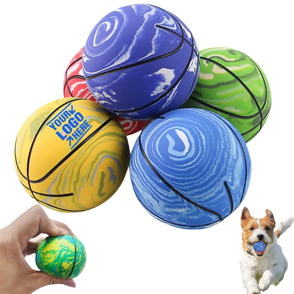 Rubber Bouncy Ball Mini Basketball Dog Toy - Rubber Bouncy Ball Mini Basketball Dog Toy - Image 0 of 2