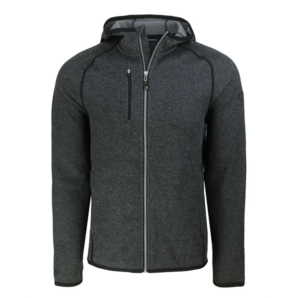 Custom Cutter & Buck Mainsail Sweater-Knit Mens Full Zip Hooded ...