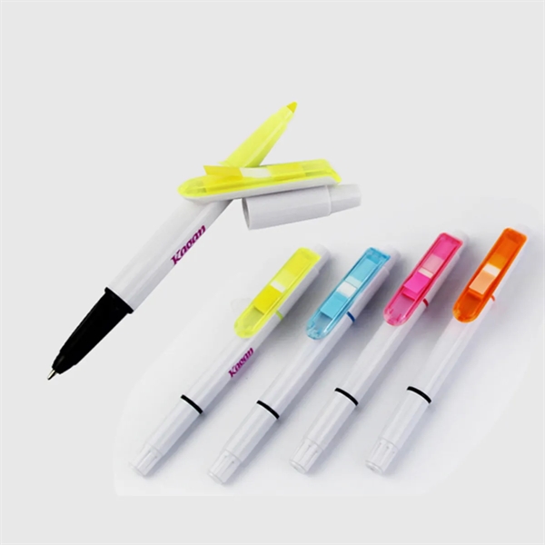 3 In 1 Highlighter Pen With Sticky Notes - 3 In 1 Highlighter Pen With Sticky Notes - Image 1 of 3