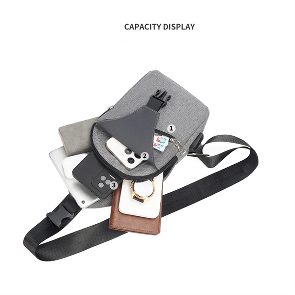 Crossbody Shoulder Sling Backpack with USB Charging - Crossbody Shoulder Sling Backpack with USB Charging - Image 1 of 2