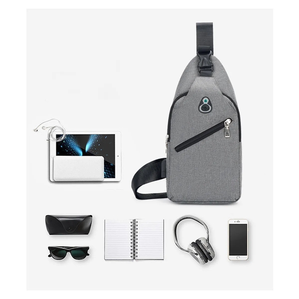 Crossbody Shoulder Sling Backpack with USB Charging - Crossbody Shoulder Sling Backpack with USB Charging - Image 2 of 2