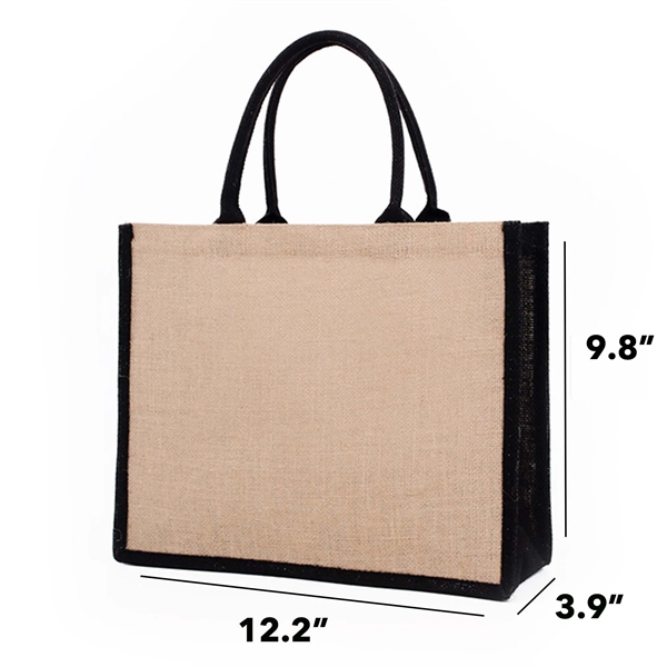 Jute Hand Bag Shopping Grocery Tote - Jute Hand Bag Shopping Grocery Tote - Image 1 of 4
