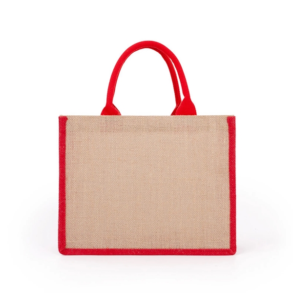Jute Hand Bag Shopping Grocery Tote - Jute Hand Bag Shopping Grocery Tote - Image 4 of 4