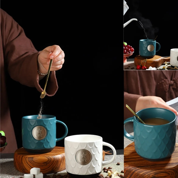 Ceramic Bronze Large Capacity Coffee Mug Cup - Ceramic Bronze Large Capacity Coffee Mug Cup - Image 4 of 4