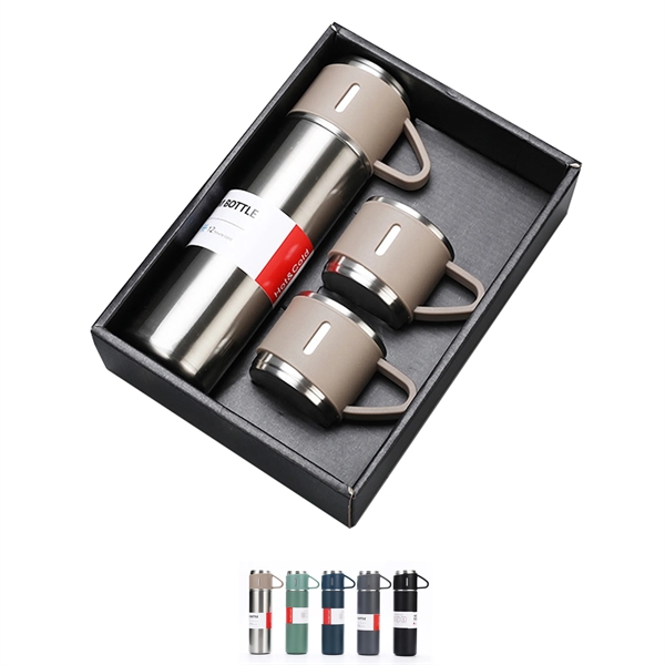 Insulated Water Bottle With Three Cup Set - Insulated Water Bottle With Three Cup Set - Image 0 of 3