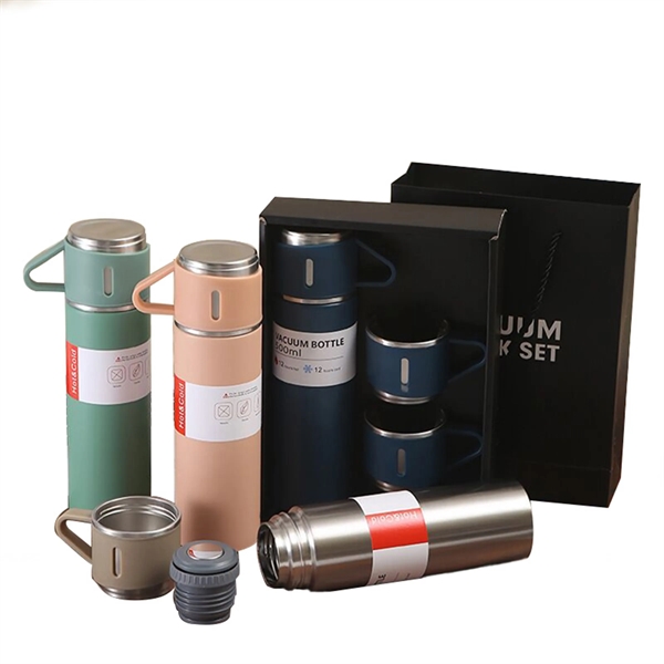 Insulated Water Bottle With Three Cup Set - Insulated Water Bottle With Three Cup Set - Image 1 of 3