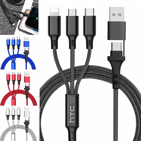 Powermax 5-in-1 Braided Charger Cable Fast Charging - Powermax 5-in-1 Braided Charger Cable Fast Charging - Image 0 of 7