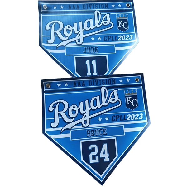 Personalized Home Plate Banner - 13oz Matte Vinyl - Personalized Home Plate Banner - 13oz Matte Vinyl - Image 1 of 2