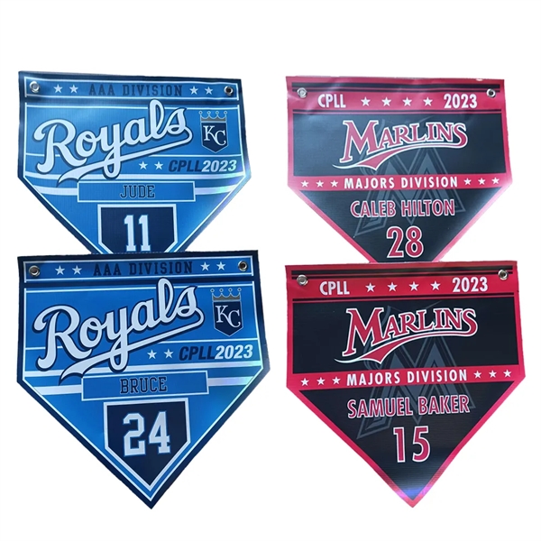 Personalized Home Plate Banner - 13oz Matte Vinyl - Personalized Home Plate Banner - 13oz Matte Vinyl - Image 0 of 2