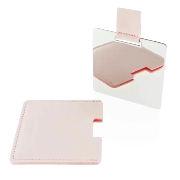 Unbreakable Leatherette Makeup Mirror - Unbreakable Leatherette Makeup Mirror - Image 2 of 3