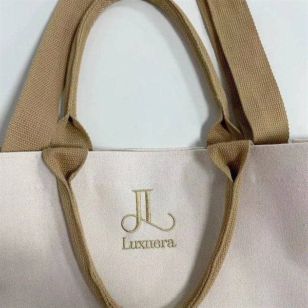 Dream Embroidery Canvas Messenger Tote Bag - Dream Embroidery Canvas Messenger Tote Bag - Image 1 of 2