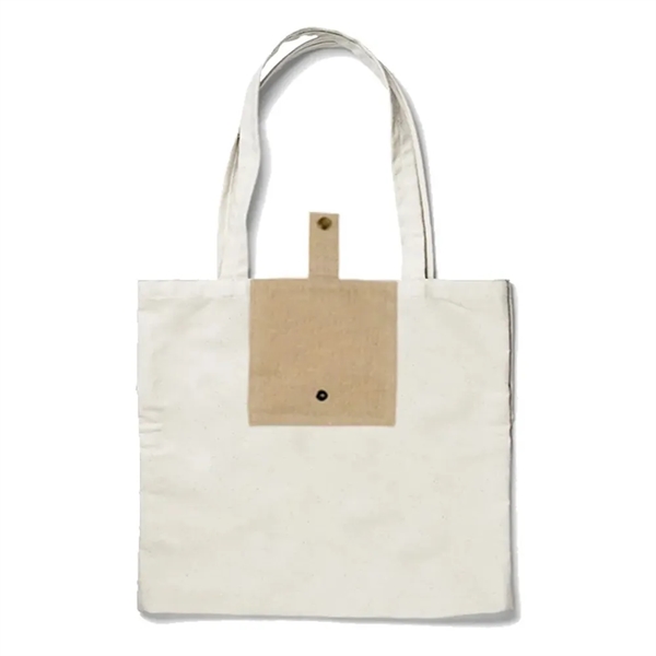 Canvas Foldable Tote Bag 8 Oz - Canvas Foldable Tote Bag 8 Oz - Image 2 of 2