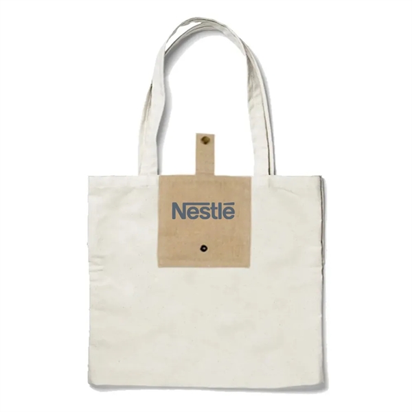 Canvas Foldable Tote Bag 8 Oz - Canvas Foldable Tote Bag 8 Oz - Image 1 of 2