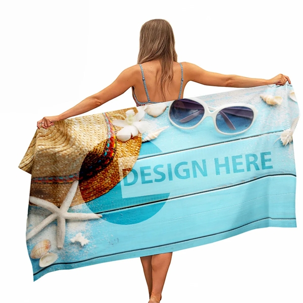 30'' x 60'' Microfiber Full Color Beach Towel - 30'' x 60'' Microfiber Full Color Beach Towel - Image 1 of 1