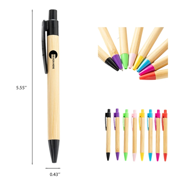 Eco-friendly Click Bamboo Ballpoint Pen w/ Custom Imprint - Eco-friendly Click Bamboo Ballpoint Pen w/ Custom Imprint - Image 0 of 1