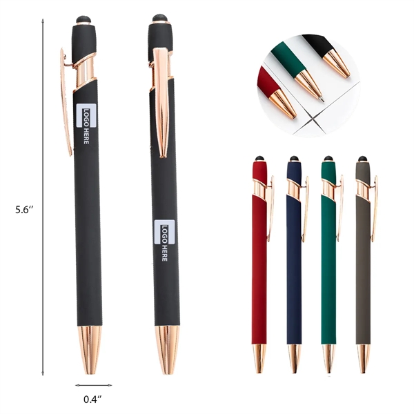 Clickable Aluminum Barrel Ballpoint Pen w/ Custom Imprint - Clickable Aluminum Barrel Ballpoint Pen w/ Custom Imprint - Image 0 of 1