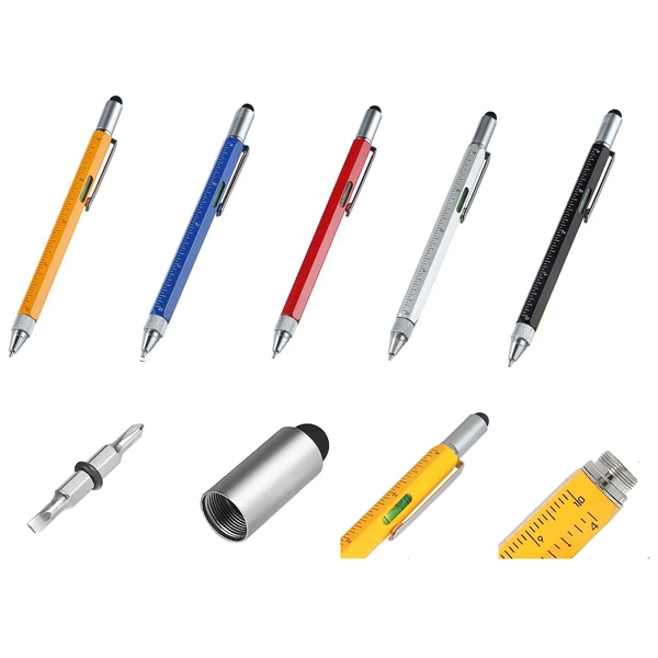 6 in 1 Multi-functional Ballpoint Pen w/ Custom Imprint - 6 in 1 Multi-functional Ballpoint Pen w/ Custom Imprint - Image 1 of 1