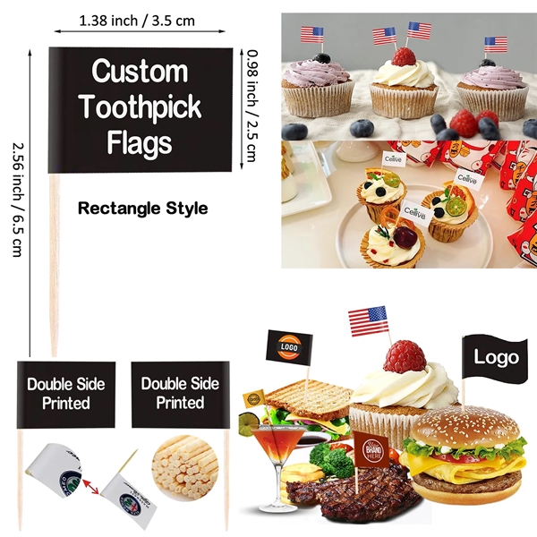 Custom Paper Toothpick Flags with Logo - Custom Paper Toothpick Flags with Logo - Image 1 of 2