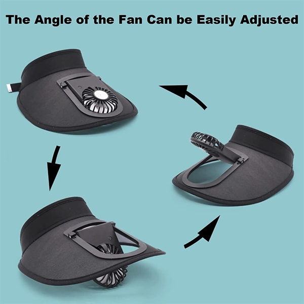 Sun Visors Hat with Fan - Sun Visors Hat with Fan - Image 2 of 3