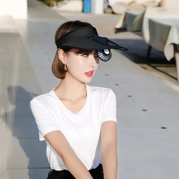 Sun Visors Hat with Fan - Sun Visors Hat with Fan - Image 3 of 3