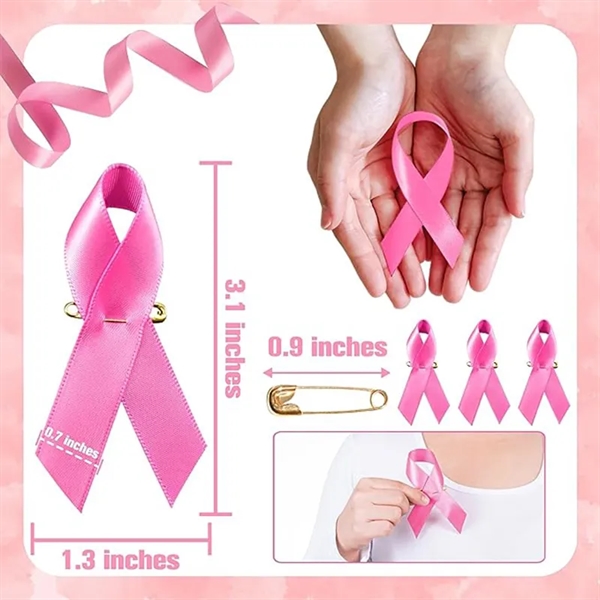 Breast Cancer Awareness Pink Ribbon Pins - Breast Cancer Awareness Pink Ribbon Pins - Image 1 of 4
