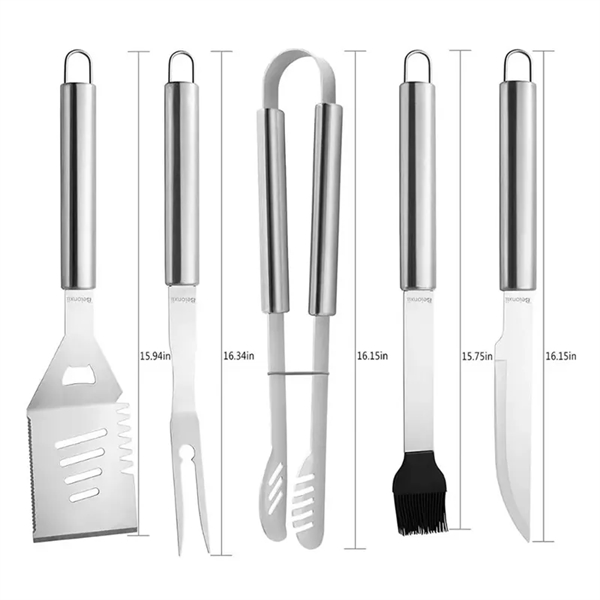 19 PCS Stainless Steel BBQ Grill Tools Set - 19 PCS Stainless Steel BBQ Grill Tools Set - Image 1 of 5