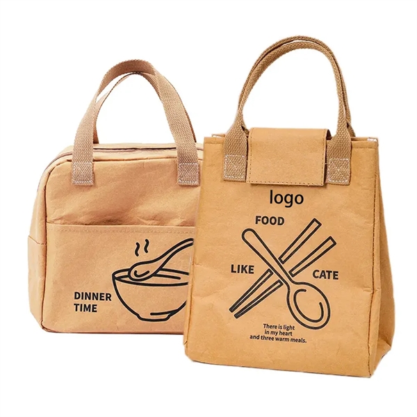 Kraft Paper Portable Reusable Lunch Bag - Kraft Paper Portable Reusable Lunch Bag - Image 0 of 4