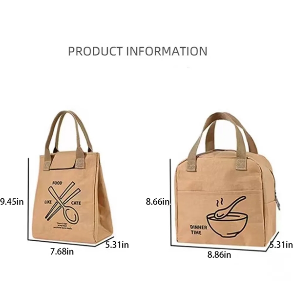 Kraft Paper Portable Reusable Lunch Bag - Kraft Paper Portable Reusable Lunch Bag - Image 4 of 4