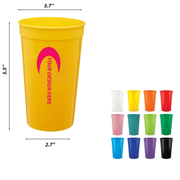 22 oz. Plastic Stadium Cup w/ Custom Imprint - 22 oz. Plastic Stadium Cup w/ Custom Imprint - Image 1 of 1