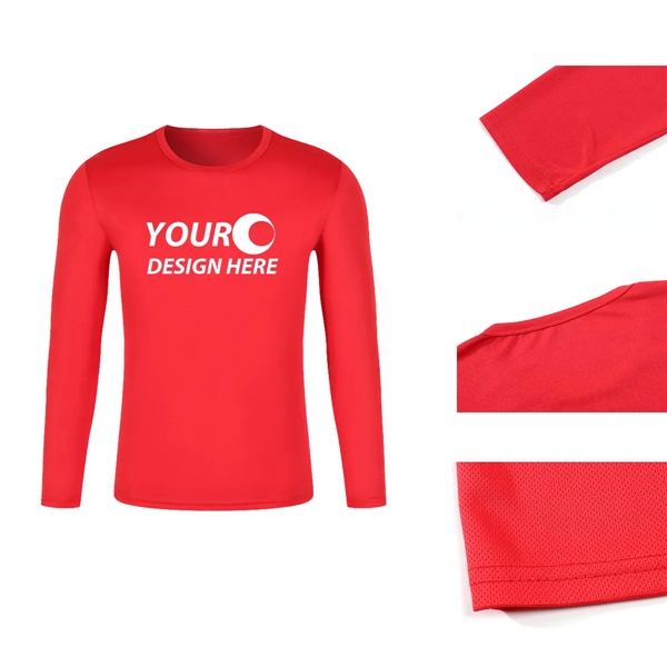 Polyester Quick Dry Sports Long Sleeve T-Shirt - Polyester Quick Dry Sports Long Sleeve T-Shirt - Image 1 of 1