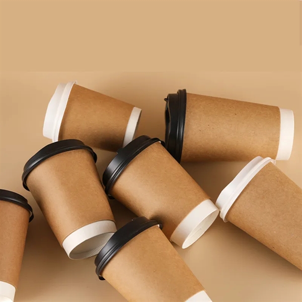 12 oz Disposable Kraft Paper Hot Coffee Cups - 12 oz Disposable Kraft Paper Hot Coffee Cups - Image 2 of 3