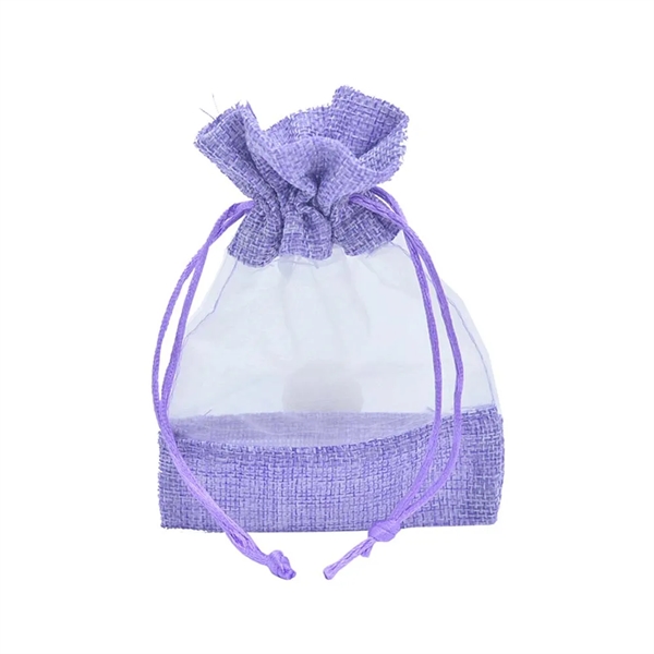 Burlap Organza Bag with Drawstring - Burlap Organza Bag with Drawstring - Image 2 of 2