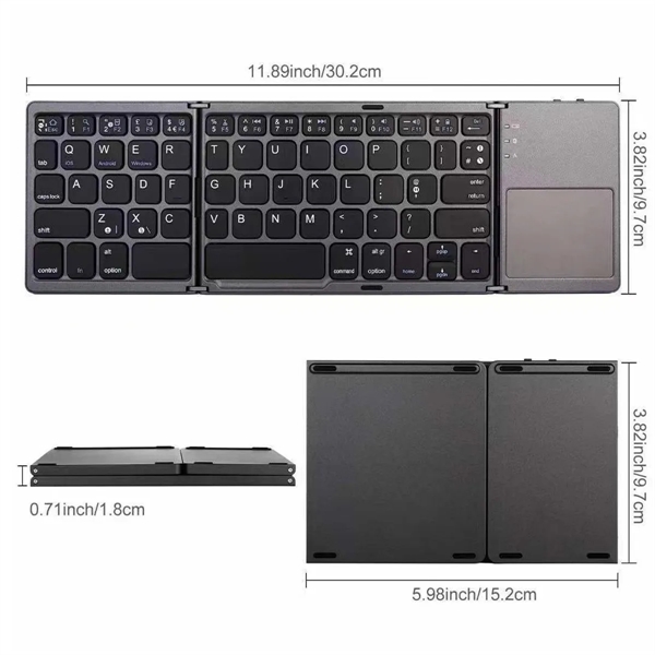 Foldable Bluetooth Keyboard - Foldable Bluetooth Keyboard - Image 1 of 5