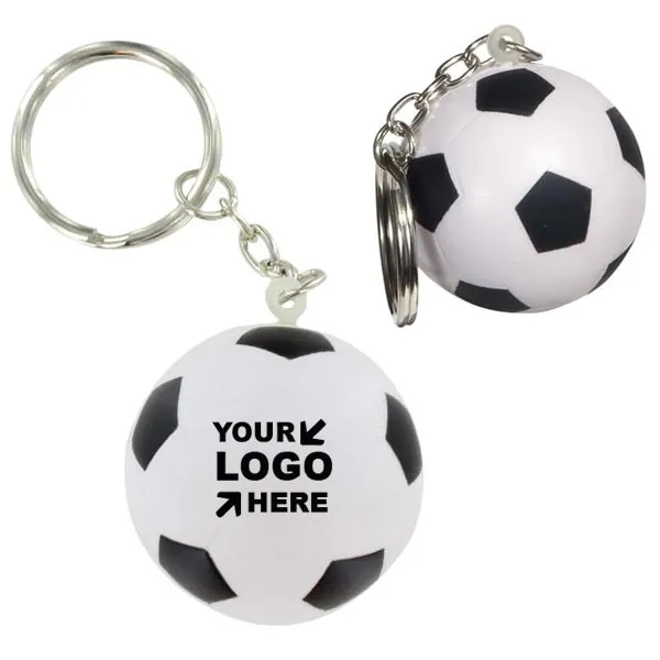 Customized Soccer Ball Stress Reliever Keychain - Customized Soccer Ball Stress Reliever Keychain - Image 0 of 4