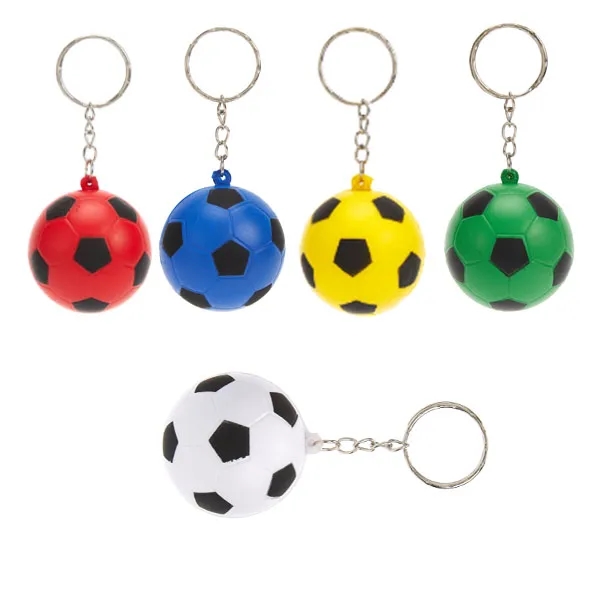 Customized Soccer Ball Stress Reliever Keychain - Customized Soccer Ball Stress Reliever Keychain - Image 1 of 4