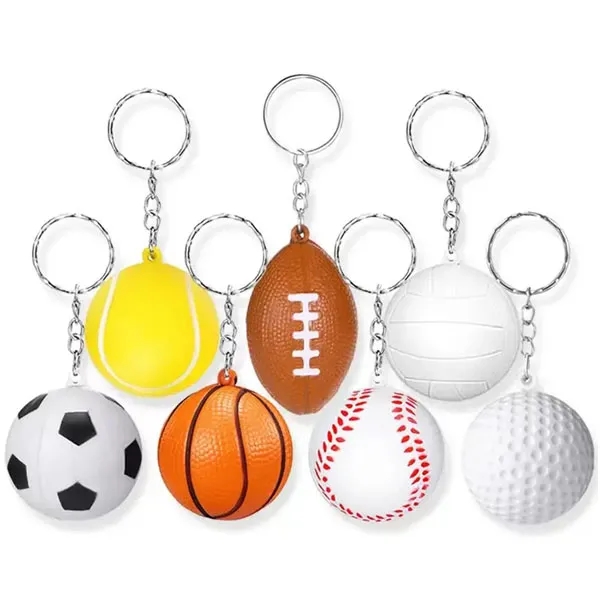 Customized Soccer Ball Stress Reliever Keychain - Customized Soccer Ball Stress Reliever Keychain - Image 2 of 4