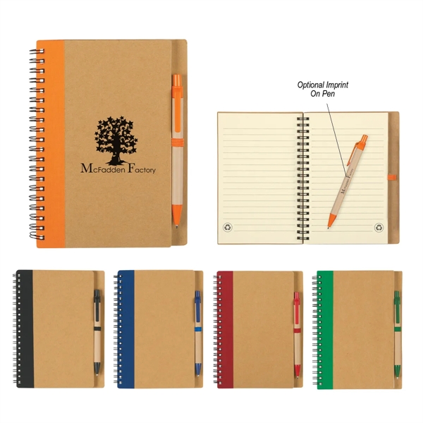 Eco-Inspired Spiral Notebook & Pen - Eco-Inspired Spiral Notebook & Pen - Image 13 of 13