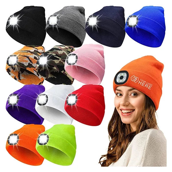 Warmer Knit Cap Hat With Led Light - Warmer Knit Cap Hat With Led Light - Image 0 of 6