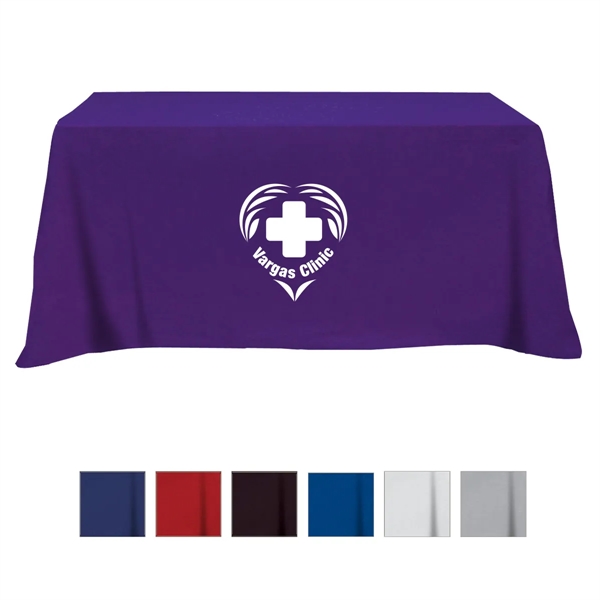 Flat Poly/Cotton 4-sided Table Cover - fits 6' standard t... - Flat Poly/Cotton 4-sided Table Cover - fits 6' standard t... - Image 6 of 6