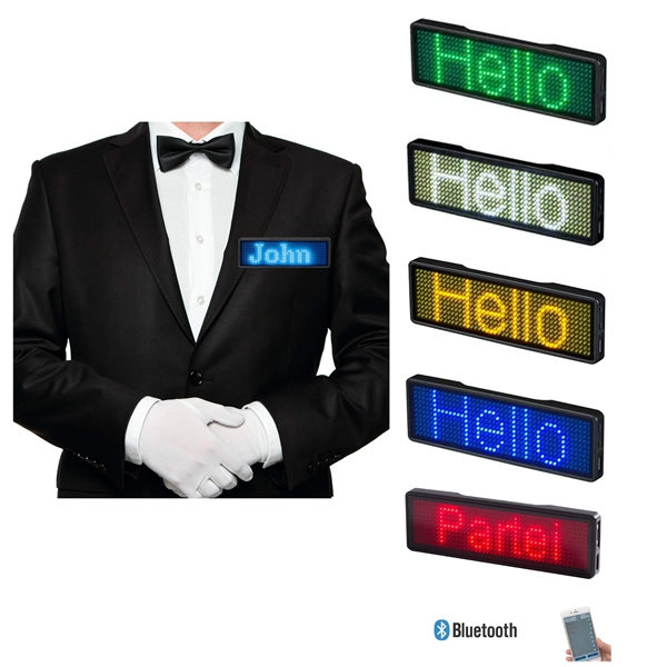 Custom Rechargeable LED Name Tag Badge