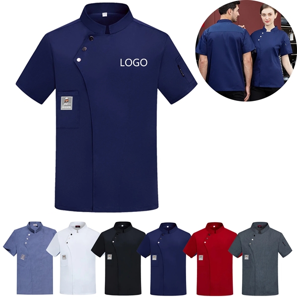 Long Short Sleeves Button Chef Coat With Aprons - Long Short Sleeves Button Chef Coat With Aprons - Image 0 of 7