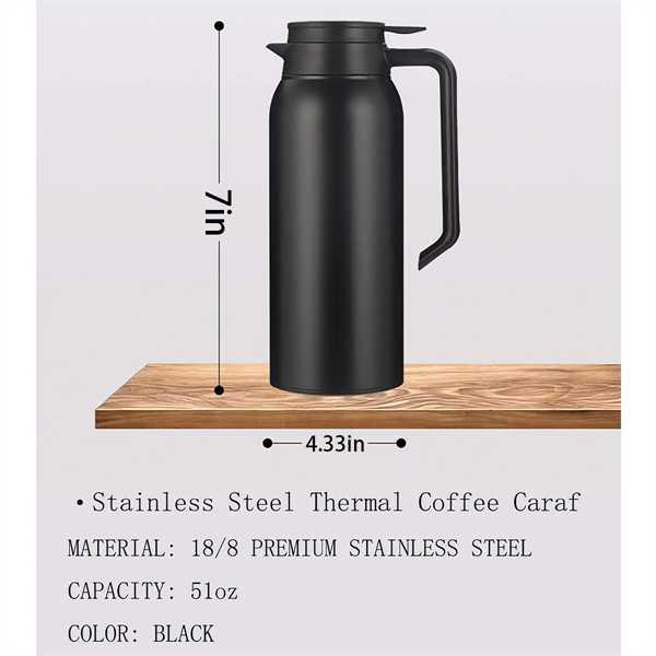 Stainless Steel Large Capacity Insulated Coffee Pot - Stainless Steel Large Capacity Insulated Coffee Pot - Image 4 of 8
