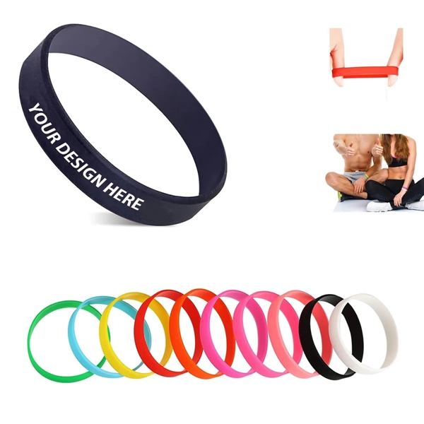 Multi-Color Silicone  Bracelet w/ Custom Imprint - Multi-Color Silicone  Bracelet w/ Custom Imprint - Image 0 of 1