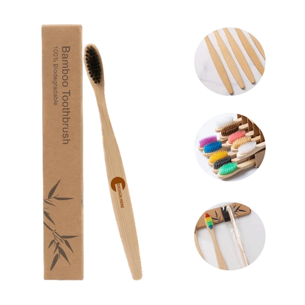 Biodegradable Bamboo Toothbrush w/ Custom Imprint - Biodegradable Bamboo Toothbrush w/ Custom Imprint - Image 0 of 1