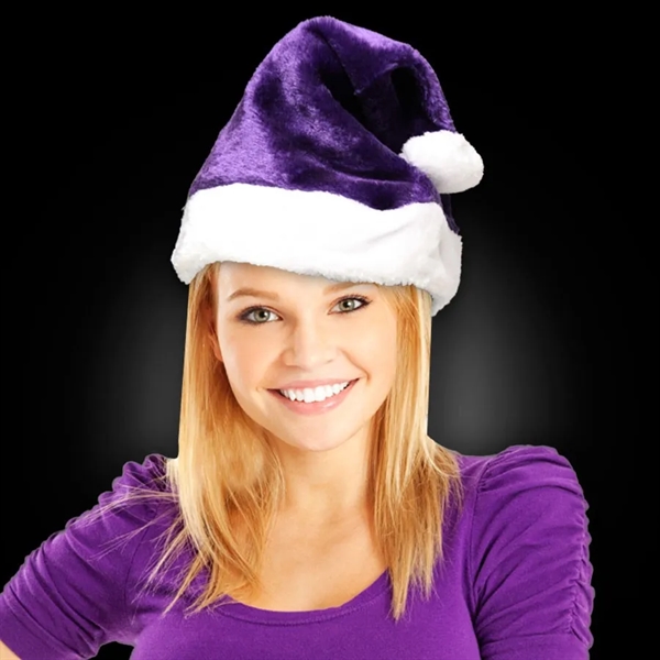 Purple Plush Santa Hat - Purple Plush Santa Hat - Image 0 of 3